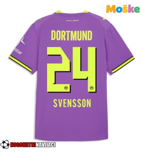 Moške Nogometnih dresov Borussia Dortmund Daniel Svensson #24 Tretji 2026-27 Kratki rokavi Moške Nogometnih dresov Borussia Dortmund Daniel Svensson #24 Tretji 2026-27 Kratki rokavi